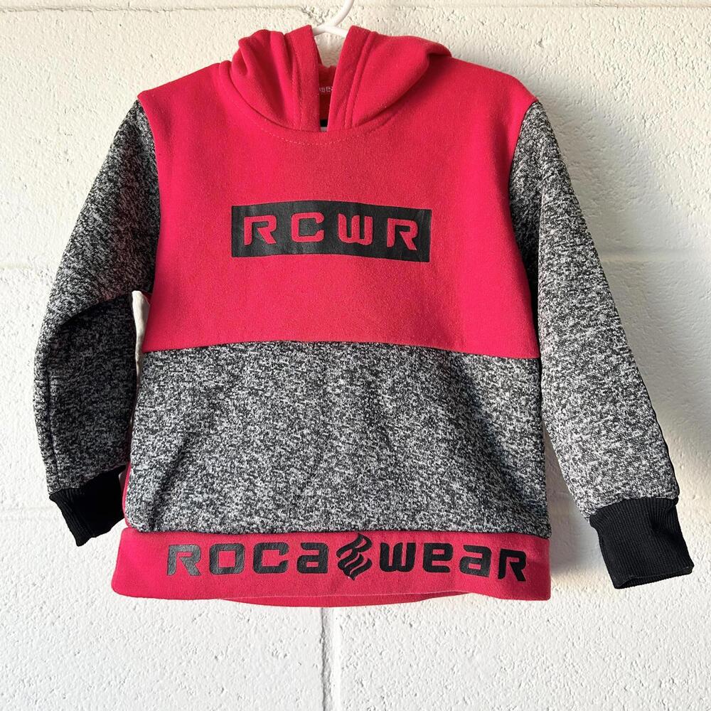 Rocawear Red Gray Long Sleeve Pullover Hoodie Boys Toddler 3T
